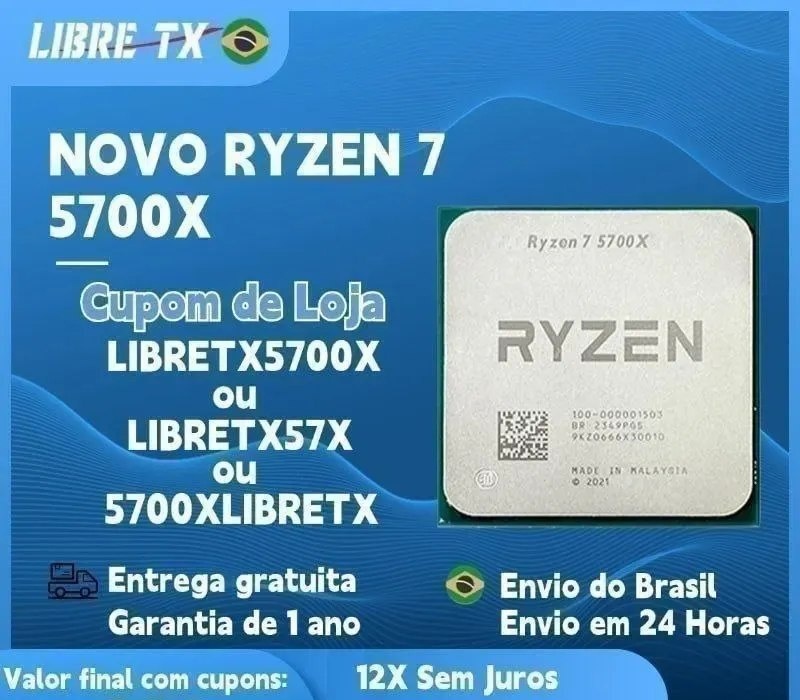 Processador AMD AM4 Ryzen 7 5700x novo
